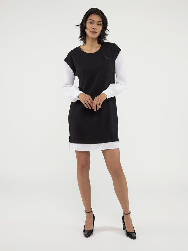 High round neck dress best sale