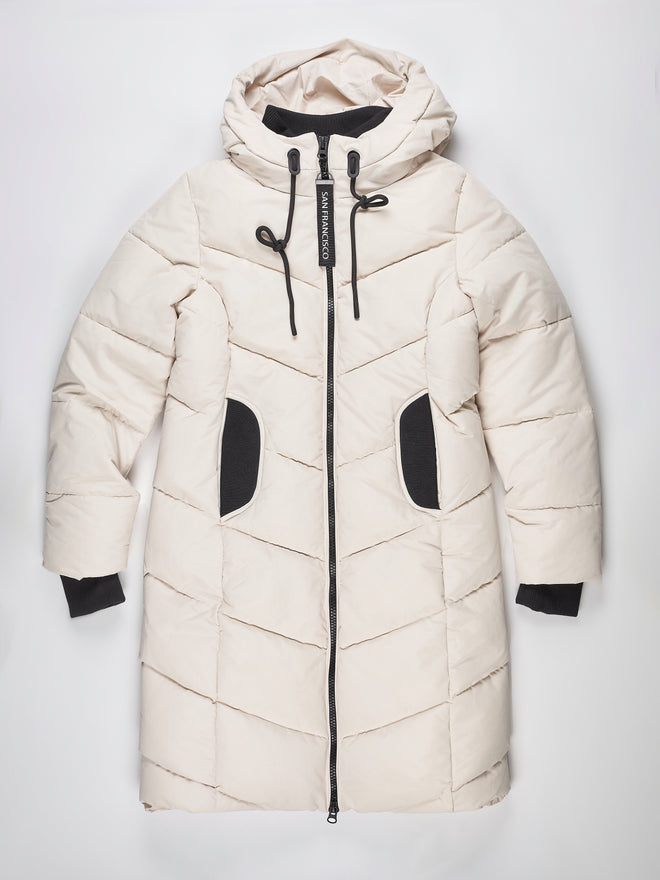 Long semi fitted puffer jacket Boutiques San Francisco